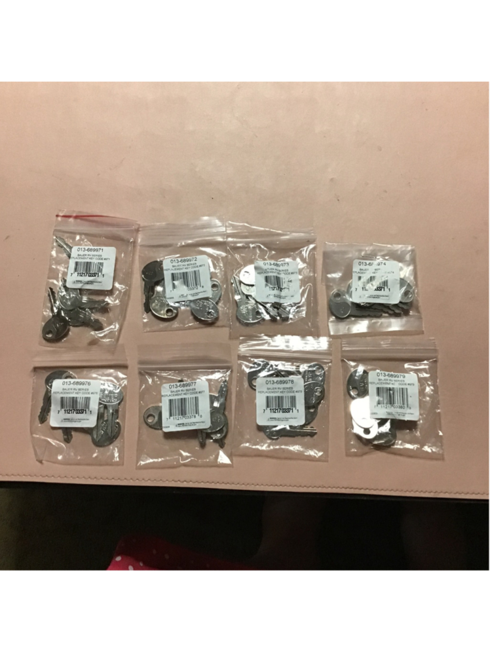 Bauer Silver RV Series Replacement Keys 5 of Each 40 Keys Total NEW